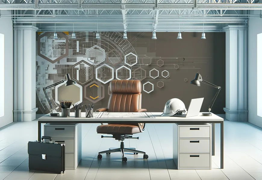 کاغذ دیواری سه بعدی دفتر مهندسی سبک فناوری آینده نگر